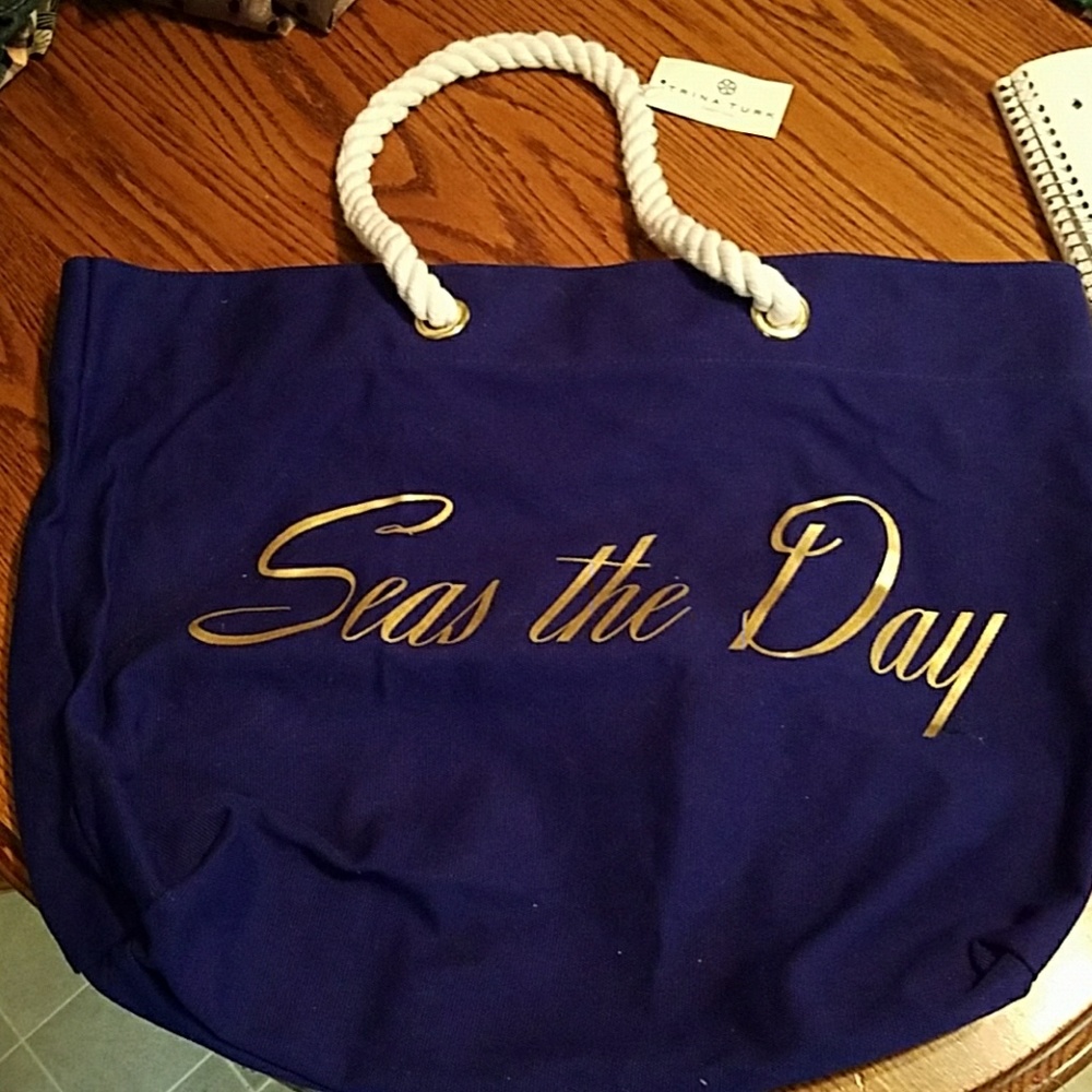 NWT Trina Turk Beach Tote - seas the day